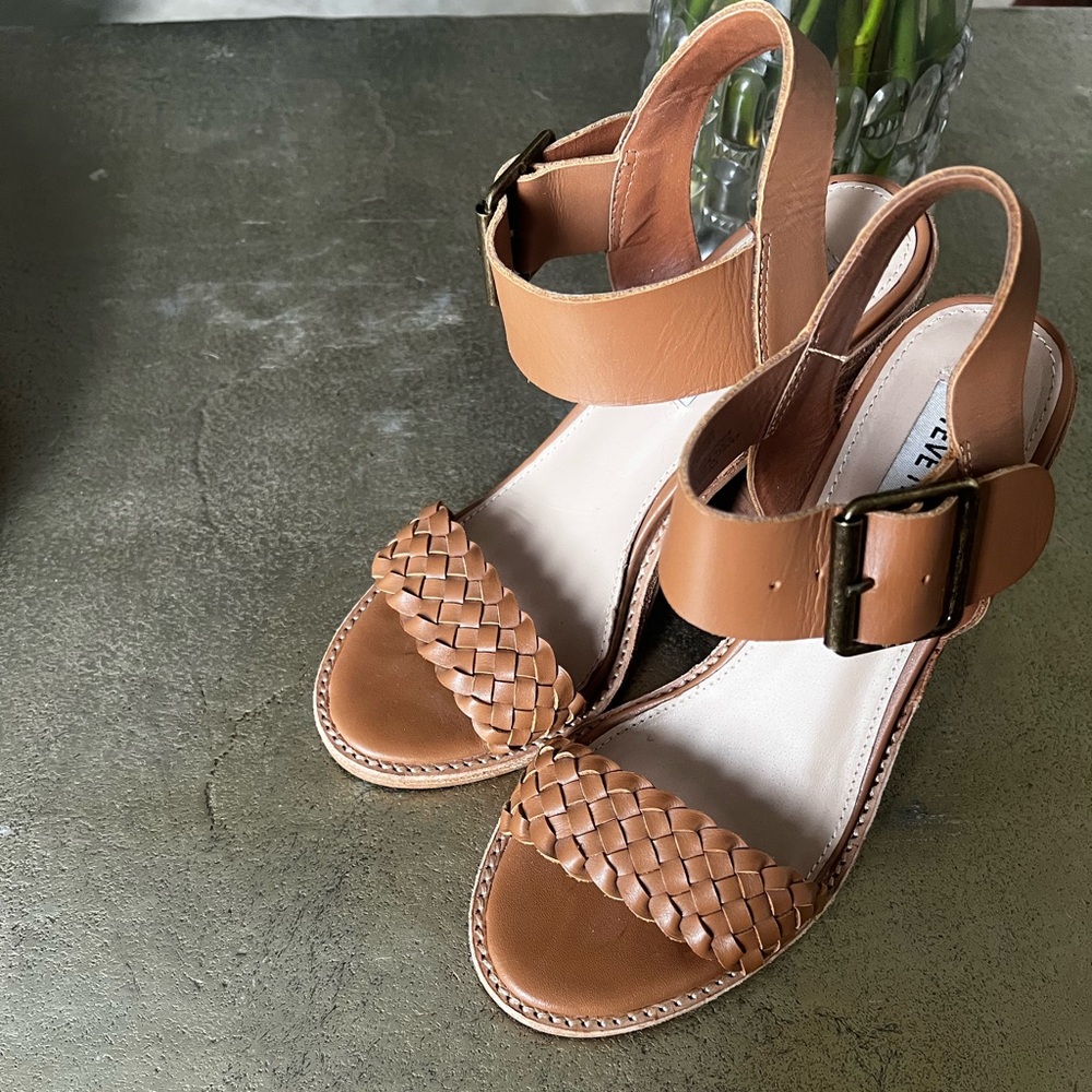 Steve Madden Tan Sandals with Braided Front Strap